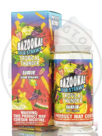 Bazooka Tropical Thunder Rainbow Sour Straws 100ml
